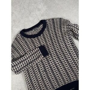 Vince Women's Vince Mercerized‎ Cotton Textured Knit Sweater Size Medium Navy